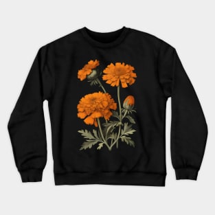 Marigold Flowers Vintage Botanicals Crewneck Sweatshirt